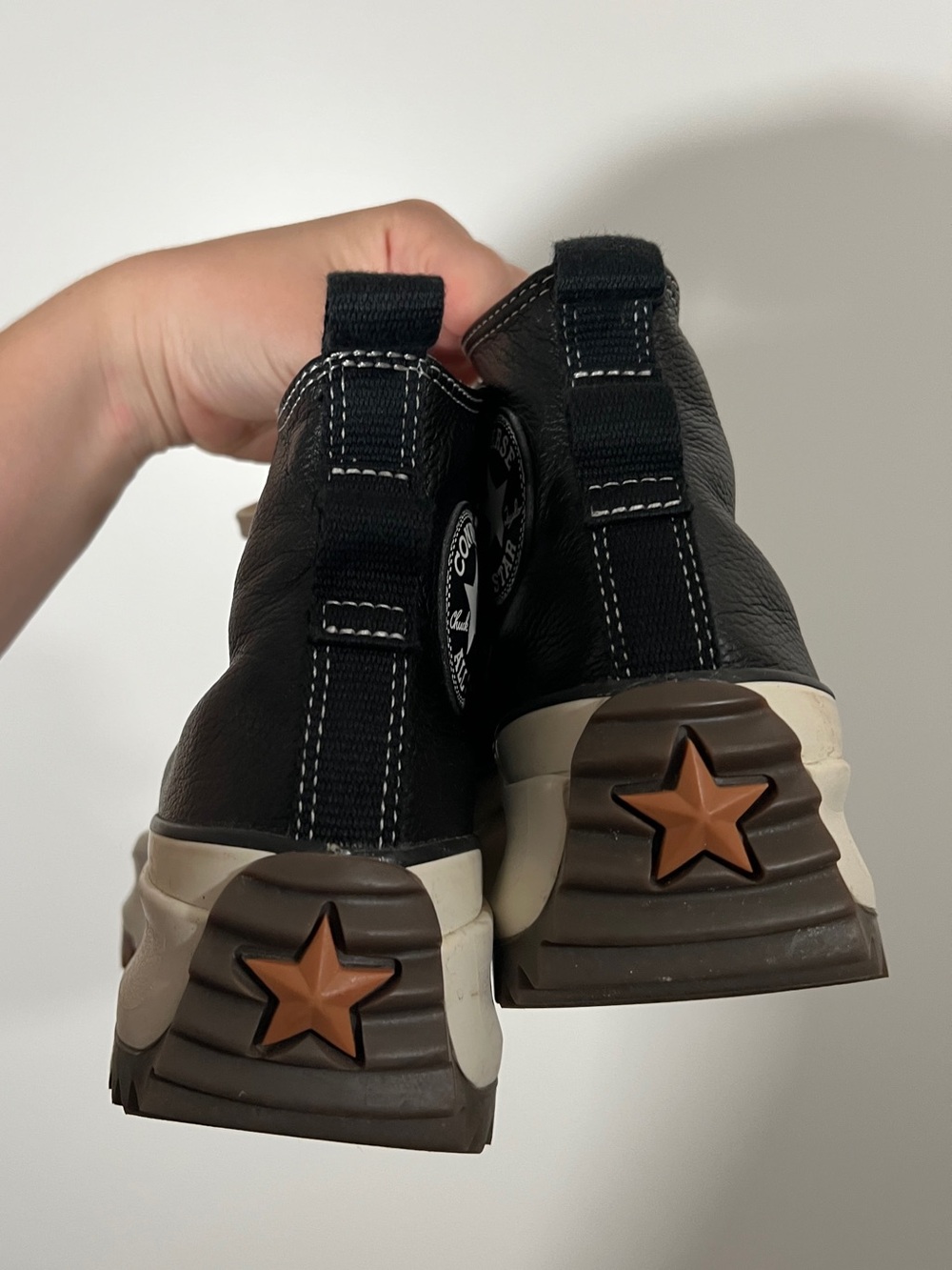 Converse Leather Run Star Hike Platform Chuck Taylors Black Size Women’s 6 EU 37 - Picture 8 of 9